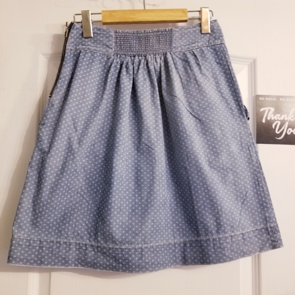 Anthro | Holding Horses Chambray Dot Skirt - Picture 4 of 6